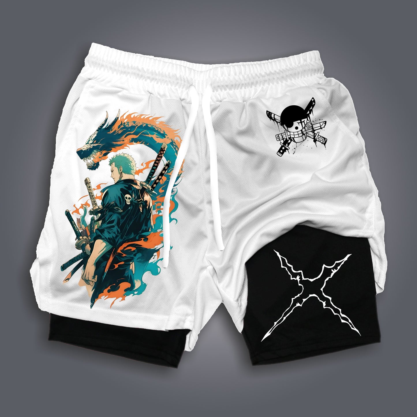 Unisex Anime Print Drawstring Dragon Ball Shorts-AnimeClothe