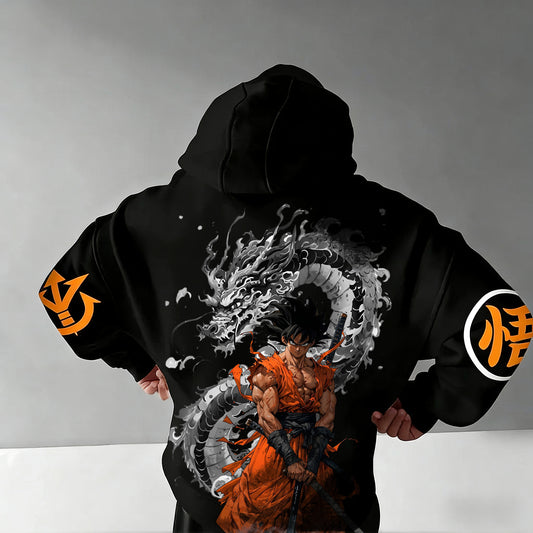 Unisex Anime Print  Casual Oversized Hoodie-Anime x kingdom