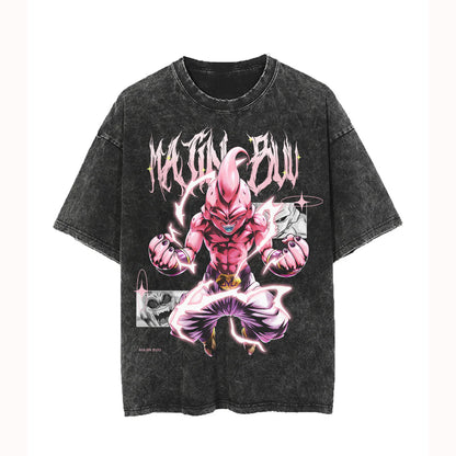 Unisex Anime Graphic Streetwear Vintage Washed T-shirt