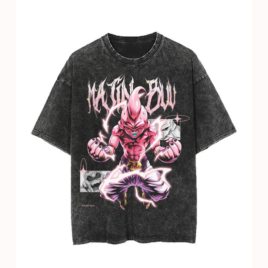 Unisex Anime Graphic Streetwear Vintage Washed T-shirt