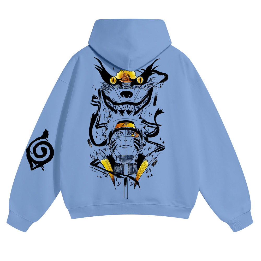 Oversized Unisex Anime Print Hoodie-comicclothing