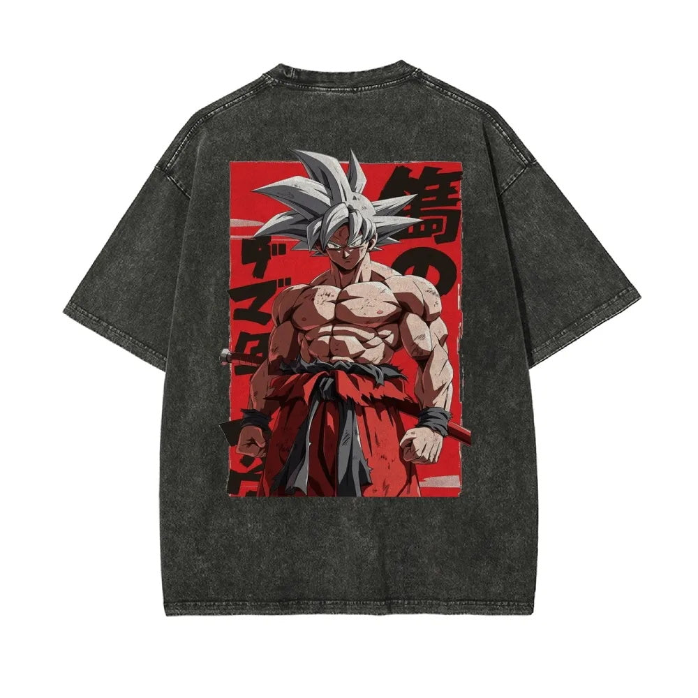Unisex Anime Graphic Streetwear Vintage Washed T-shirt