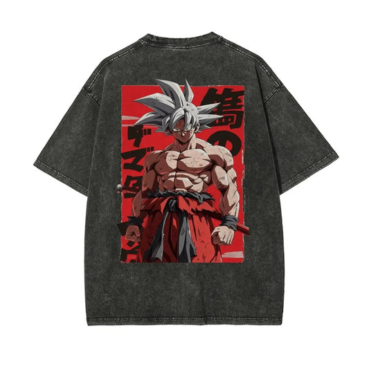 Unisex Anime Graphic Streetwear Vintage Washed T-shirt