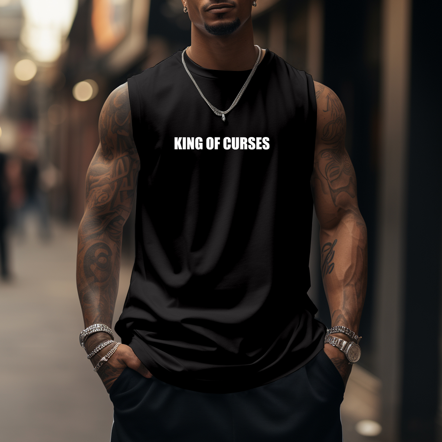 Casual Anime Fitness Printed Tank Top