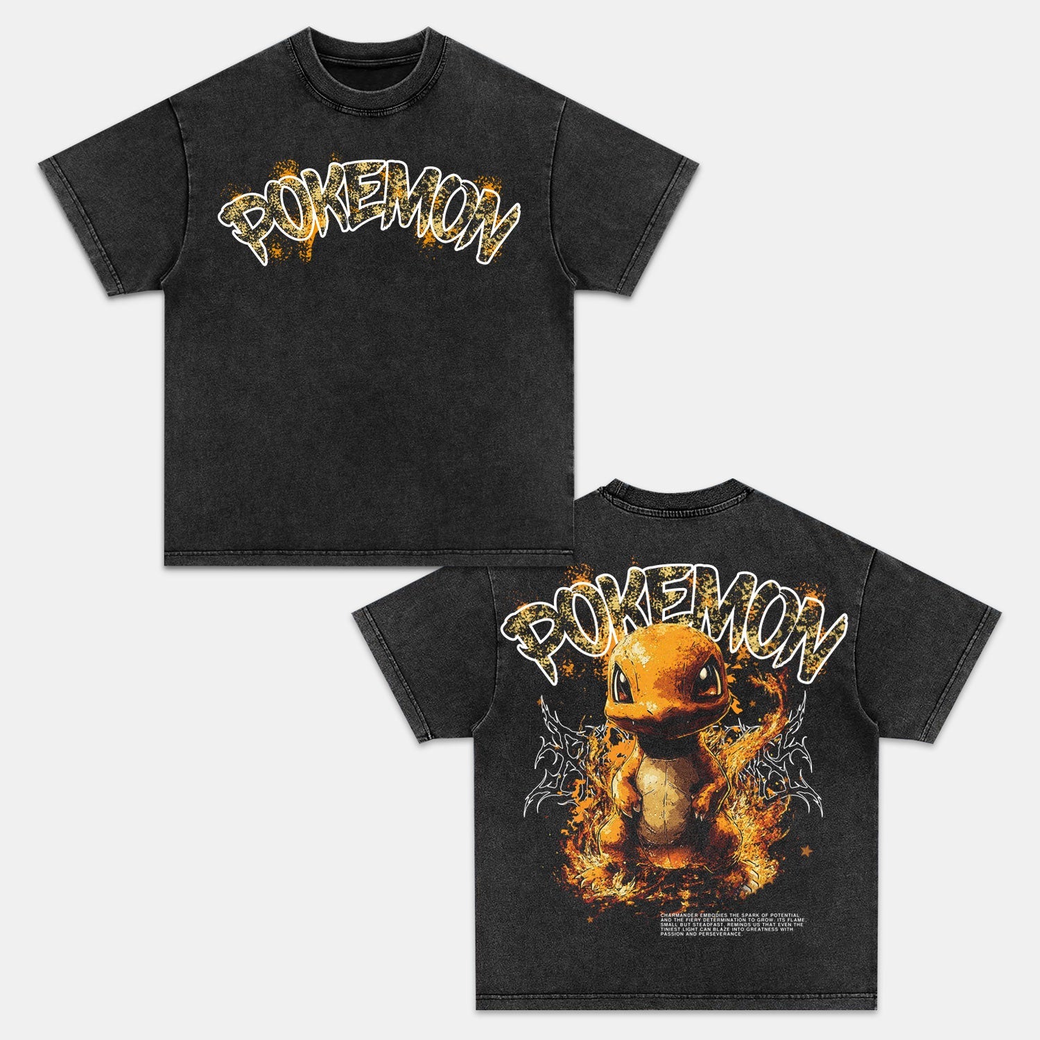 CHARMANDER – THE FIRE TAIL  VINTAGE OVERSIZED TEE  POKÉMON-comicclothing