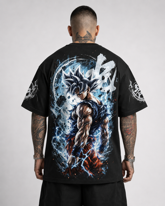 Black Oversized Anime Graphic T-Shirt
