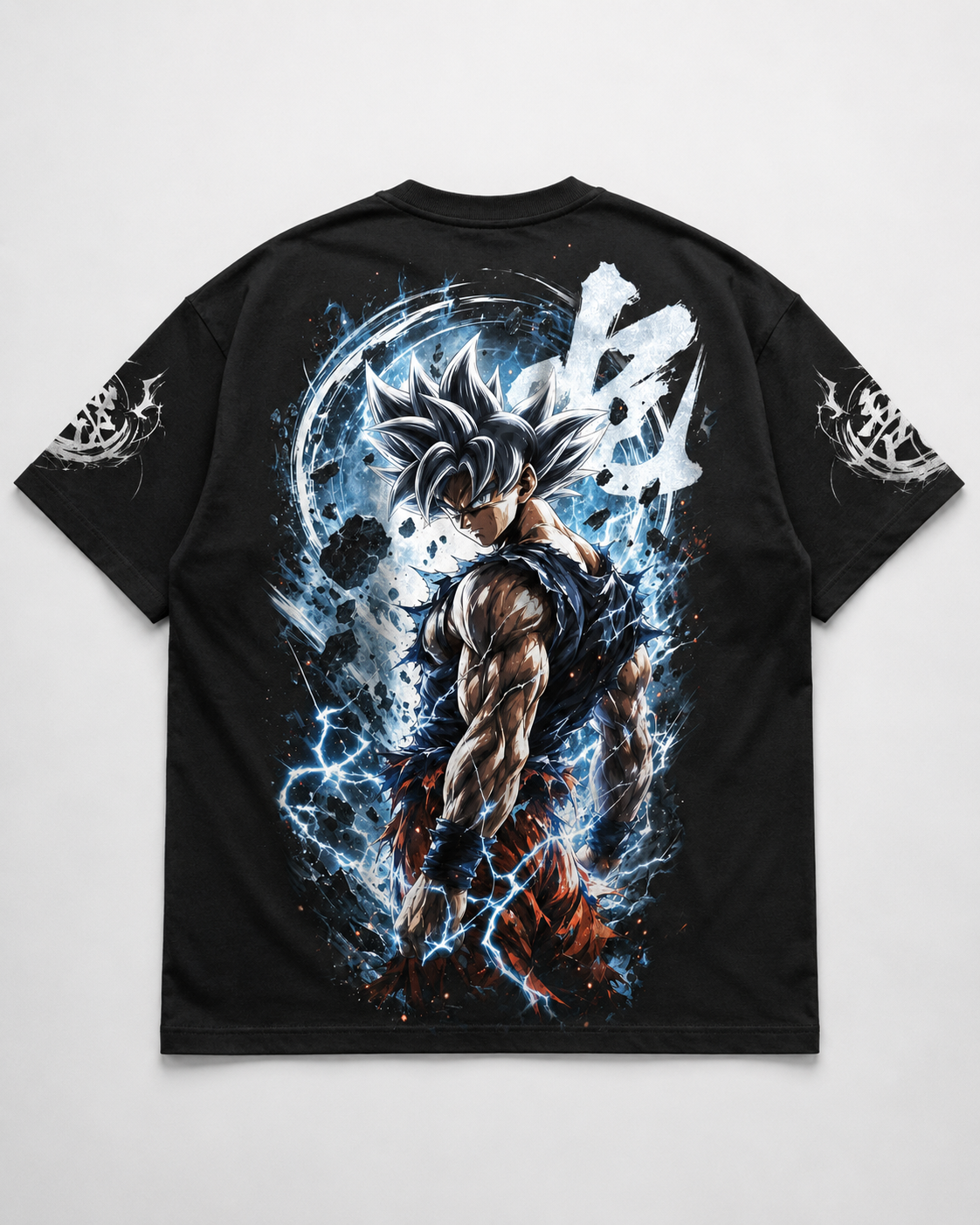 Black Oversized Anime Graphic T-Shirt