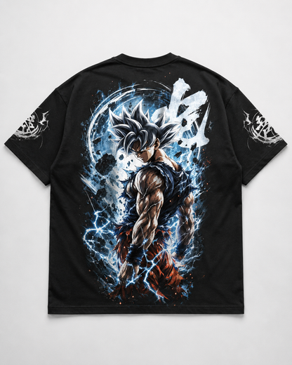 Black Oversized Anime Graphic T-Shirt
