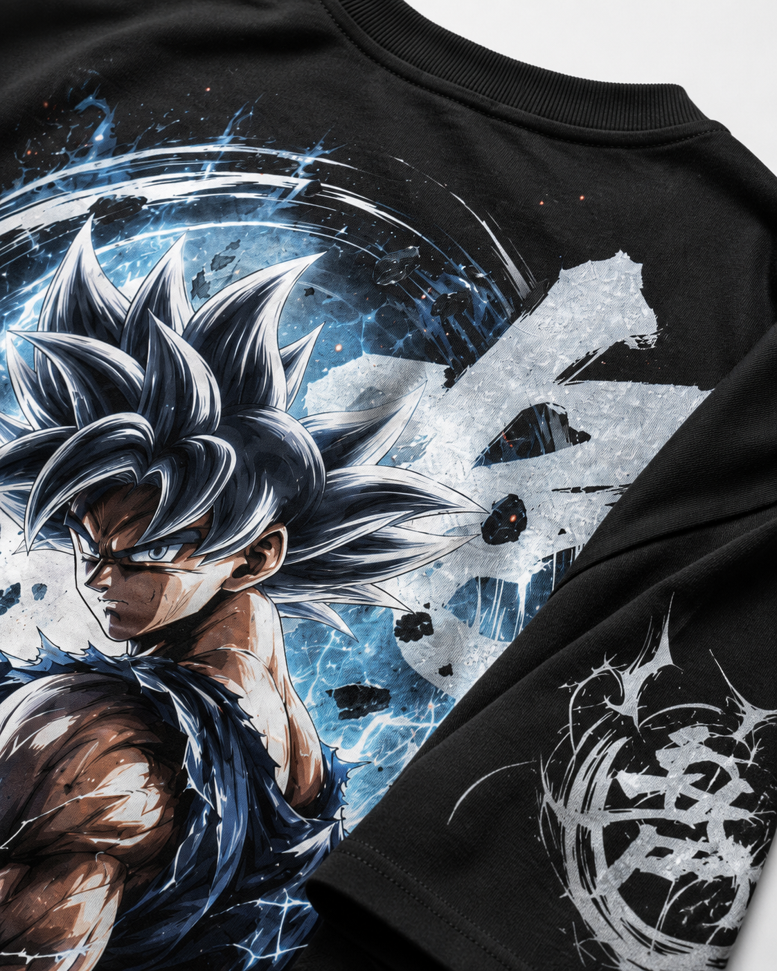 Black Oversized Anime Graphic T-Shirt