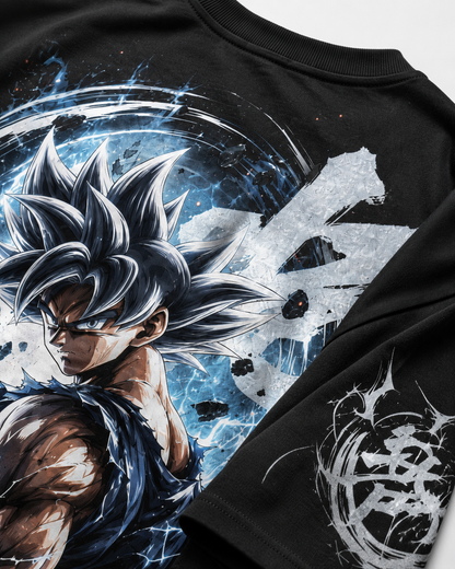 Black Oversized Anime Graphic T-Shirt