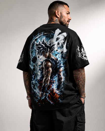 Black Oversized Anime Graphic T-Shirt
