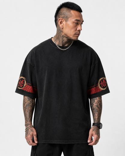 Black Oversized Anime Graphic T-Shirt