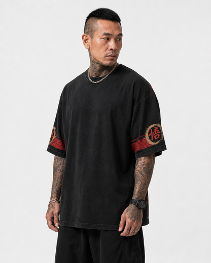 Black Oversized Anime Graphic T-Shirt