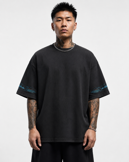 Black Oversized Anime Graphic T-Shirt