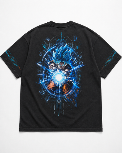 Black Oversized Anime Graphic T-Shirt