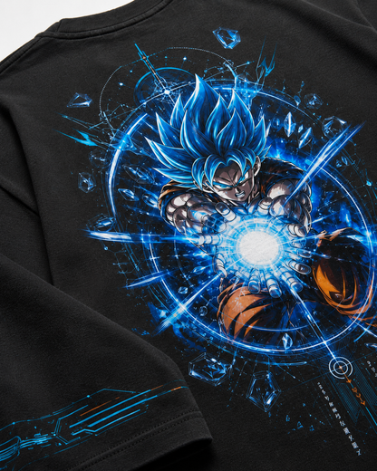 Black Oversized Anime Graphic T-Shirt