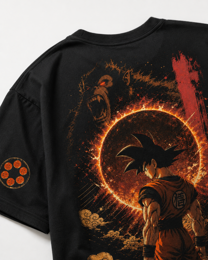 Black Oversized Anime Graphic T-Shirt