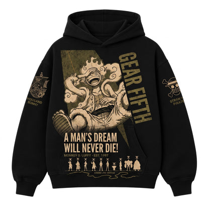 Anime Pirate Graphic Shirt, Black Manga Inspired T-Shirt, Sweatshirt & Hoodie, Japanese Streetwear Fan Gift