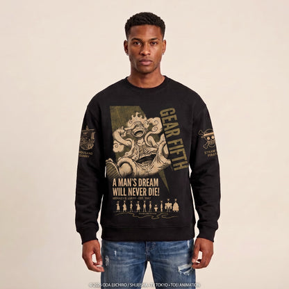Anime Pirate Graphic Shirt, Black Manga Inspired T-Shirt, Sweatshirt & Hoodie, Japanese Streetwear Fan Gift