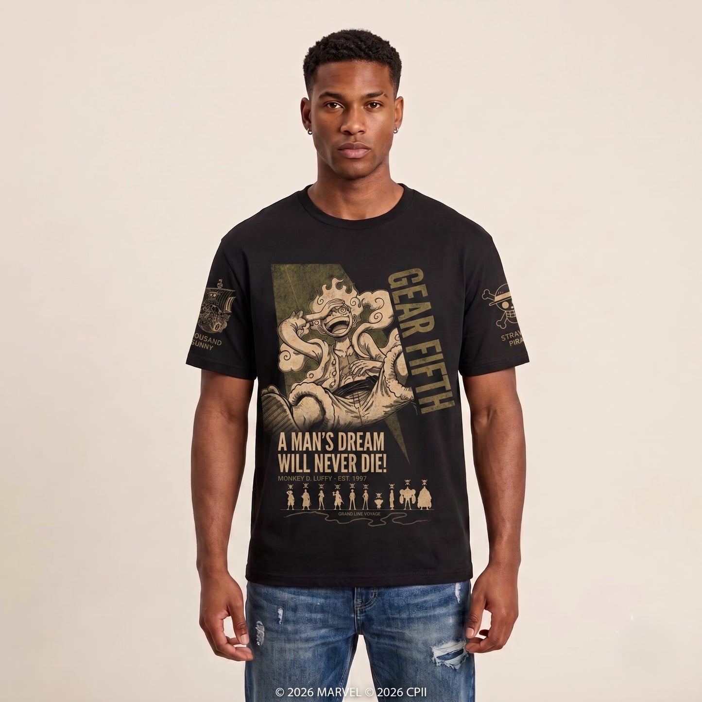 Anime Pirate Graphic Shirt, Black Manga Inspired T-Shirt, Sweatshirt & Hoodie, Japanese Streetwear Fan Gift