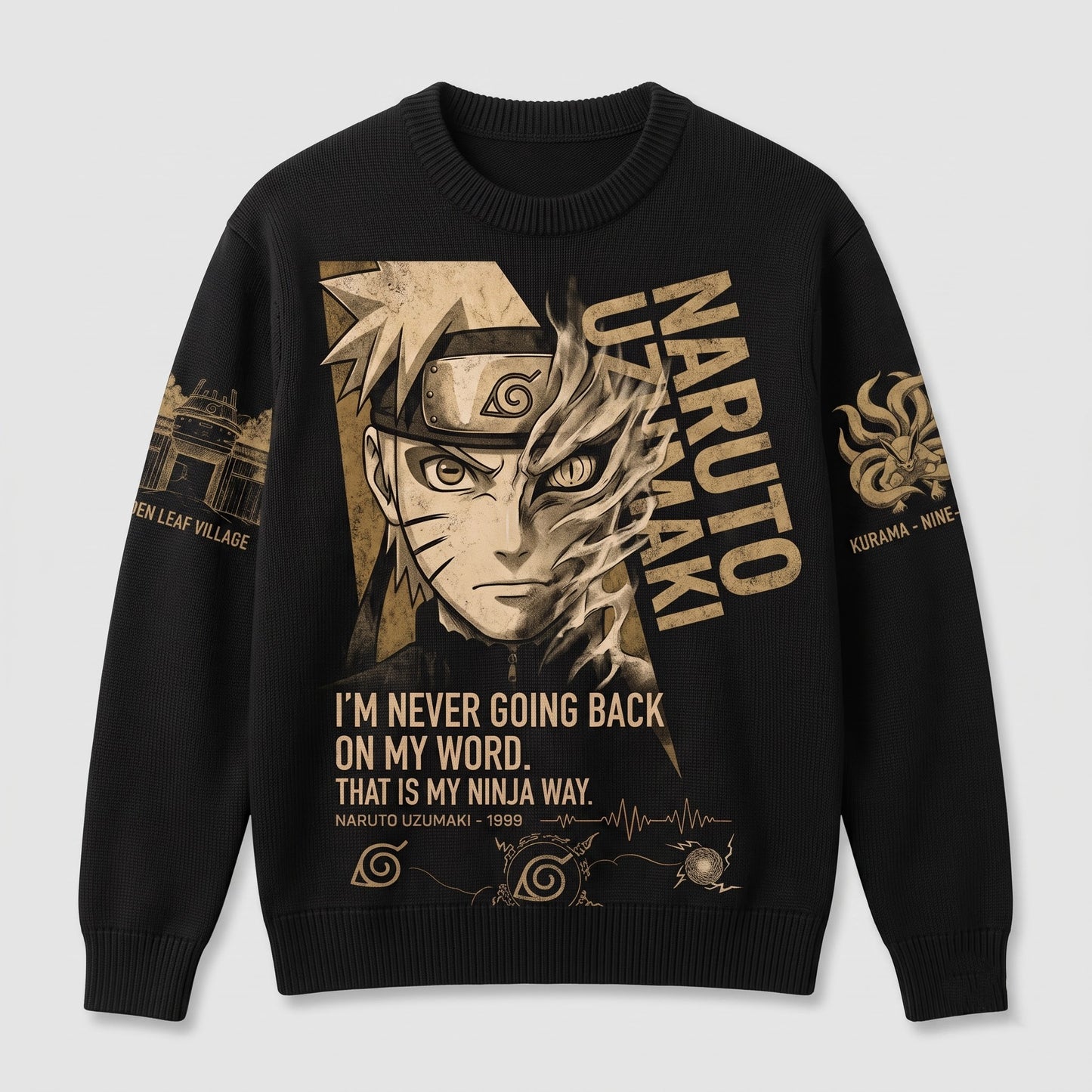 Anime Ninja Graphic Shirt, Black Pullover Manga Inspired Hoodie, Japanese Streetwear Fan Gift