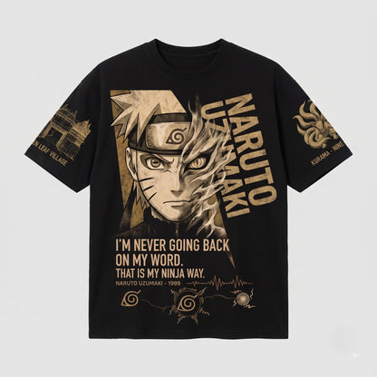 Anime Ninja Graphic Shirt, Black Pullover Manga Inspired Hoodie, Japanese Streetwear Fan Gift