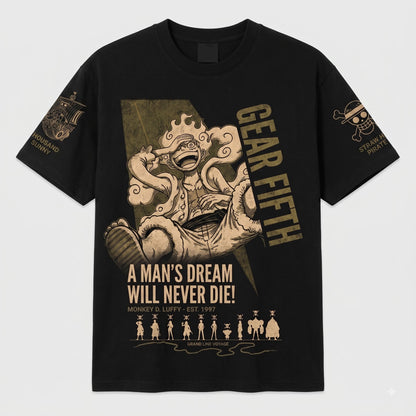 Anime Pirate Graphic Shirt, Black Manga Inspired T-Shirt, Sweatshirt & Hoodie, Japanese Streetwear Fan Gift