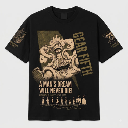 Anime Pirate Graphic Shirt, Black Manga Inspired T-Shirt, Sweatshirt & Hoodie, Japanese Streetwear Fan Gift