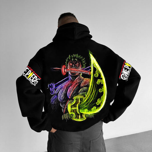 Unisex  Anime Print  Casual Oversized Hoodie-Anime x kingdom