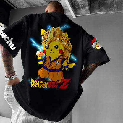 Unisex Anime Inspired Vintage T-Shirt丨Pikachu X Dragon Ball