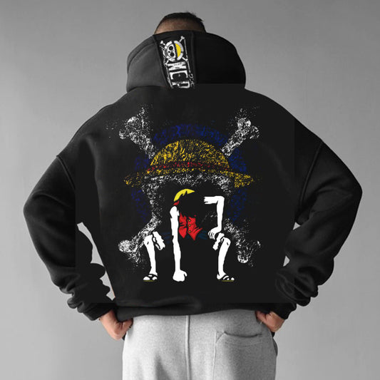 Unisex  Anime Print  Casual Oversized Hoodie-Anime x kingdom