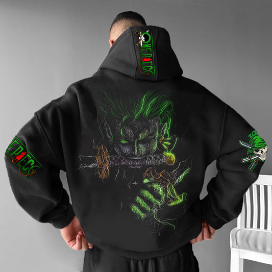 Unisex  Anime Print  Casual Oversized Hoodie-Anime x kingdom