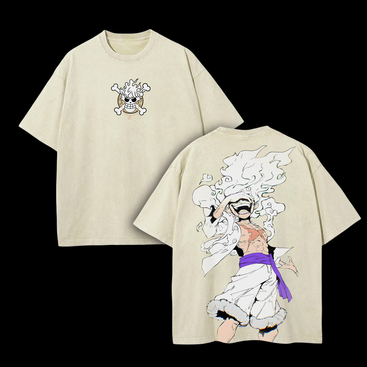 Unisex Anime Inspired Vintage Washed T-shirt | Luffy Gear 5