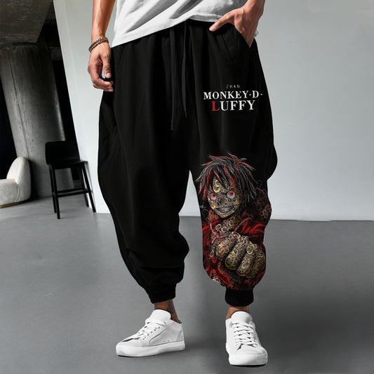 Universal Anime Letter Print Casual Pants