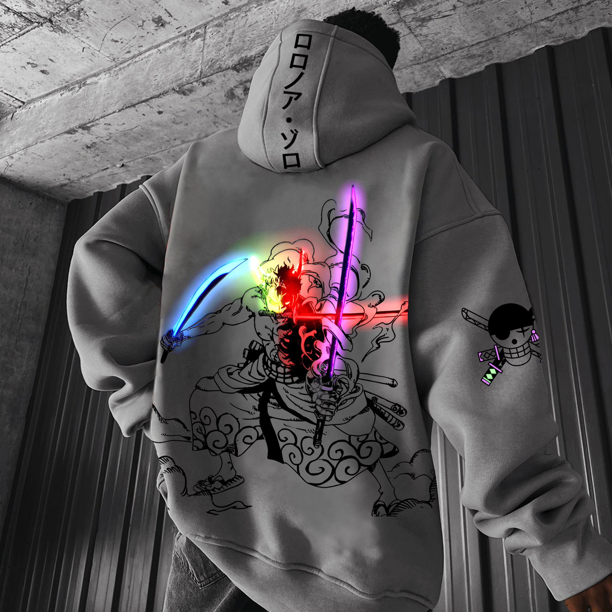 Unisex  Anime Print  Casual Oversized Hoodie-Anime x kingdom