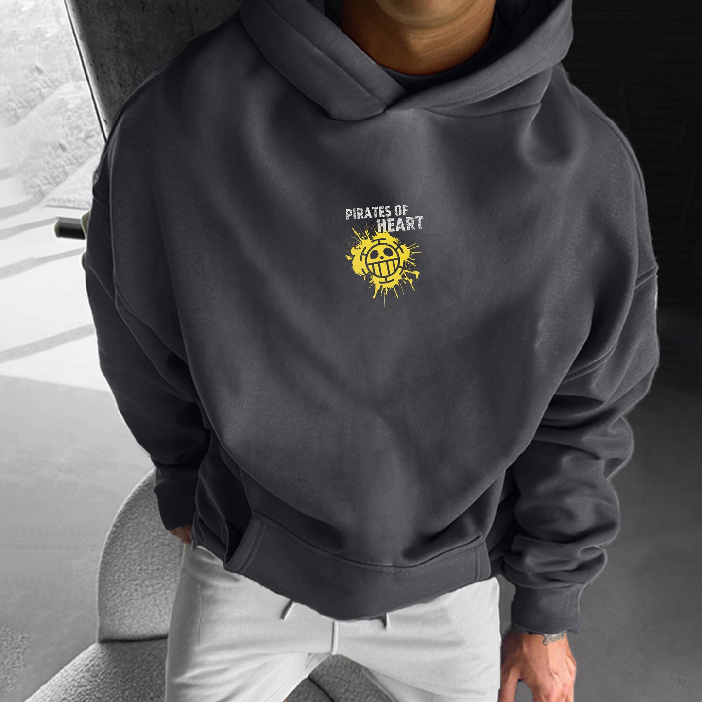 Unisex  Anime Print  Casual Oversized Hoodie-Anime x kingdom