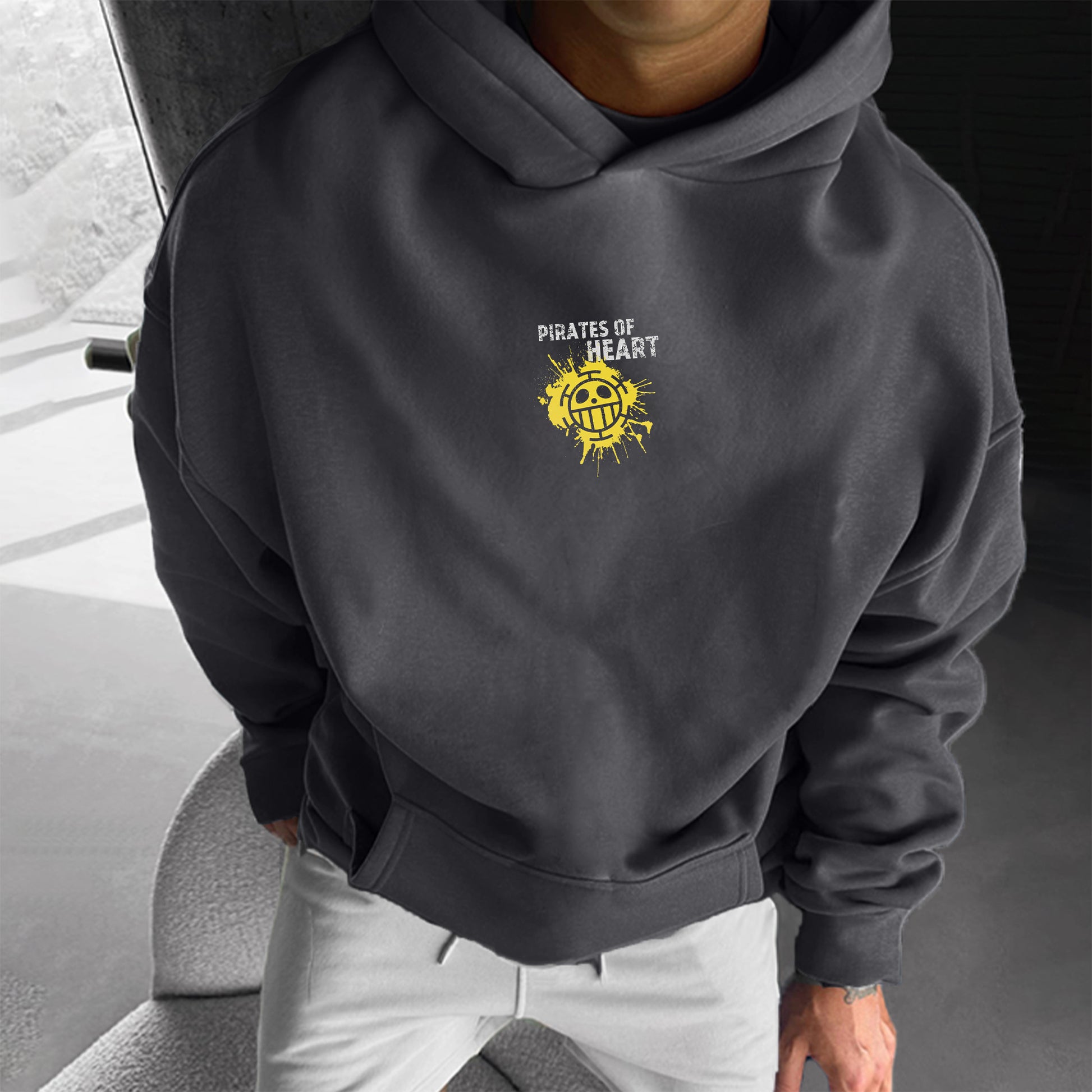Unisex  Anime Print  Casual Oversized Hoodie-Anime x kingdom