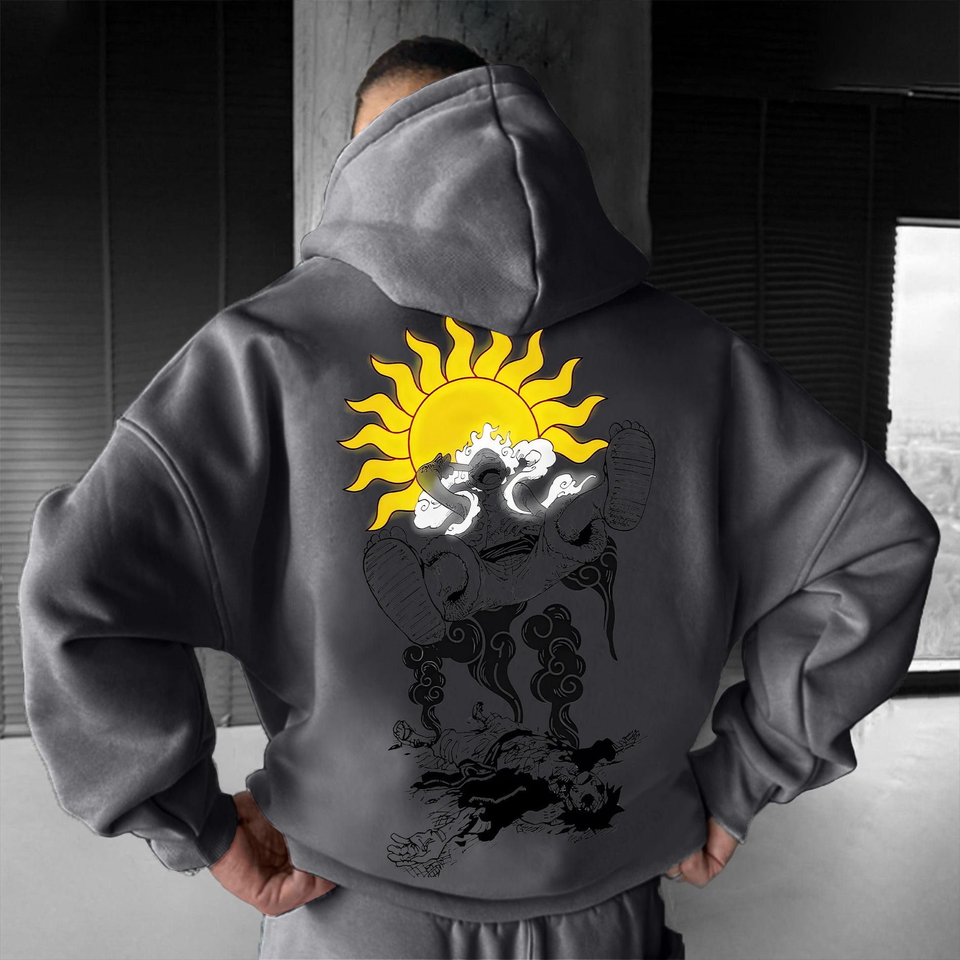 Unisex  Anime Print  Casual Oversized Hoodie-Anime x kingdom