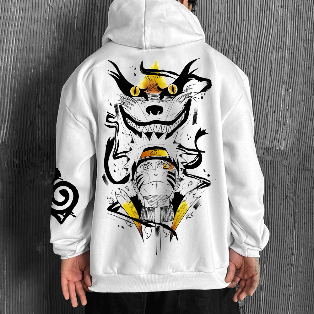 Oversized Unisex Anime Print Hoodie-comicclothing