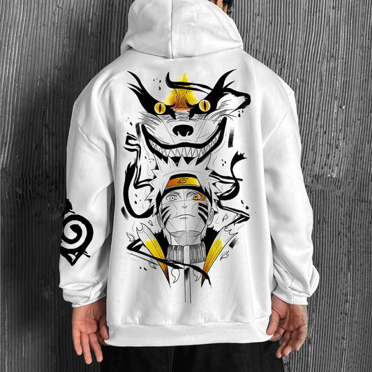 Oversized Unisex Anime Print Hoodie-comicclothing