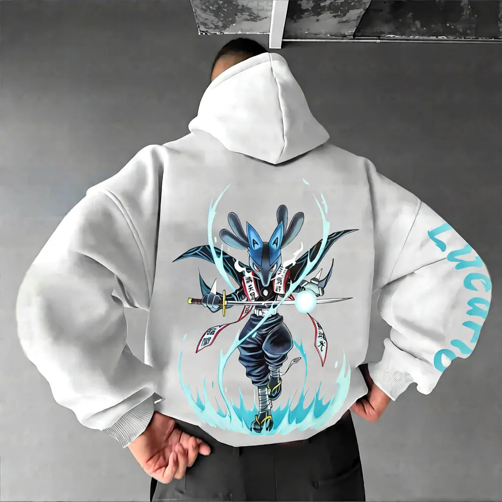 Pokémon Unisex Anime Lucario Hoodie-Anime x kingdom