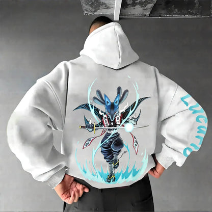 Pokémon Unisex Anime Lucario Hoodie-Anime x kingdom