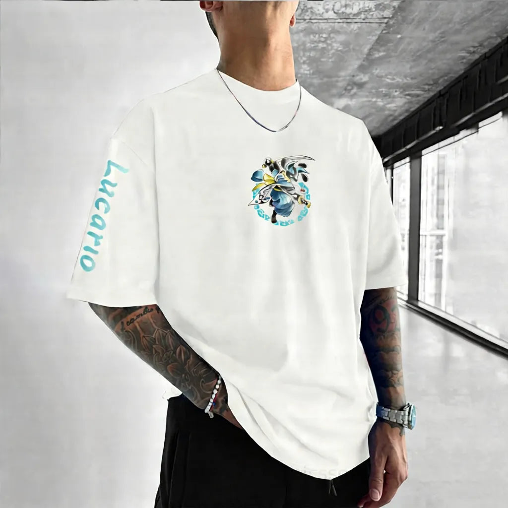Pokémon Unisex Anime Lucario shirt-Anime x kingdom