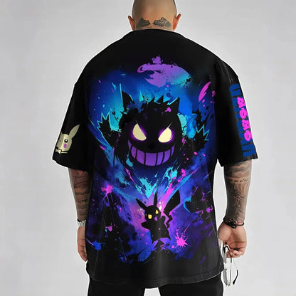 Pokémon Unisex Anime Halloween Gengar T-shirt-Anime x kingdom