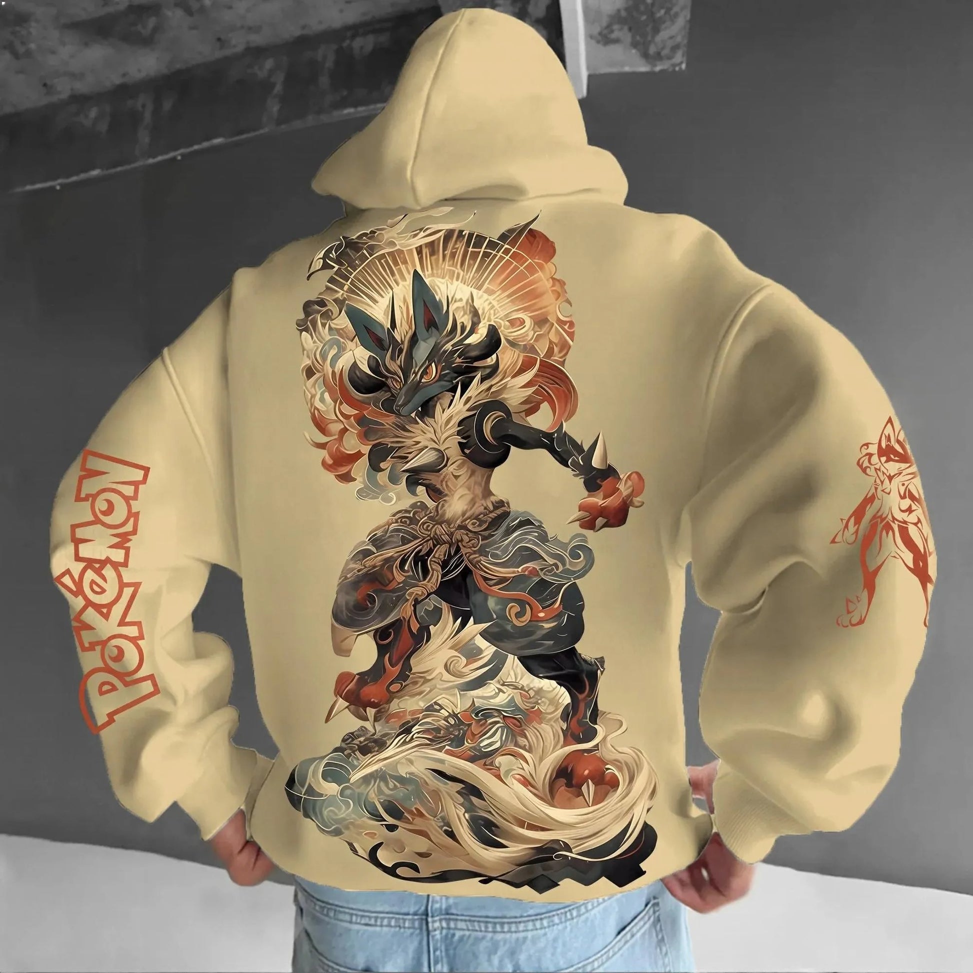 Pokémon Unisex Anime Lucario Hoodie-Anime x kingdom