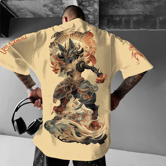 Pokémon Unisex Anime Lucario T-shirt-Anime x kingdom