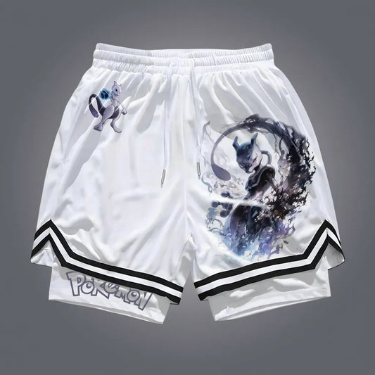 Pokémon Unisex Anime Mewtwo Shorts-Anime x kingdom