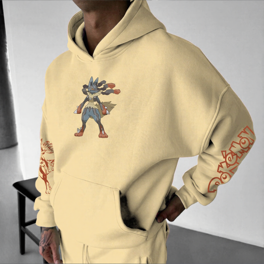 Pokémon Unisex Anime Lucario Hoodie-Anime x kingdom